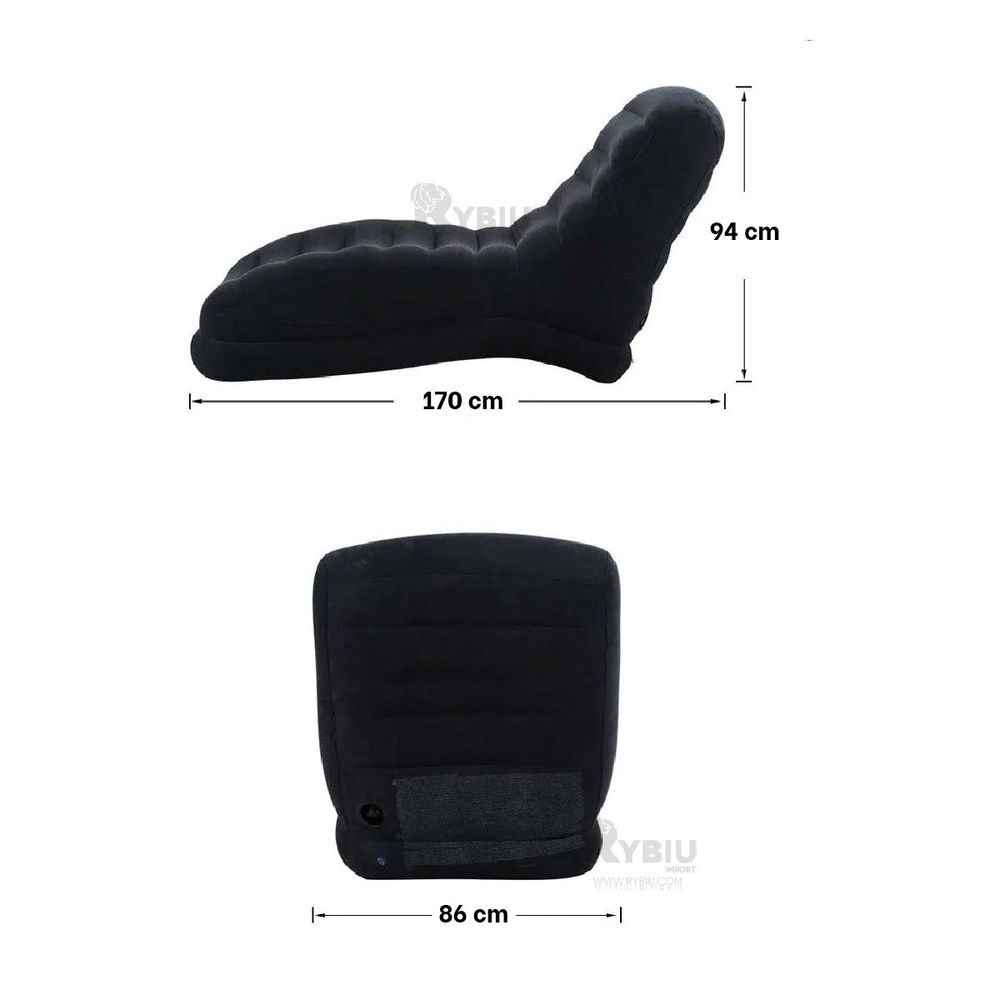 Lindo Sillon hinchable Aterciopelado de Color Negro I Oechsle - Oechsle