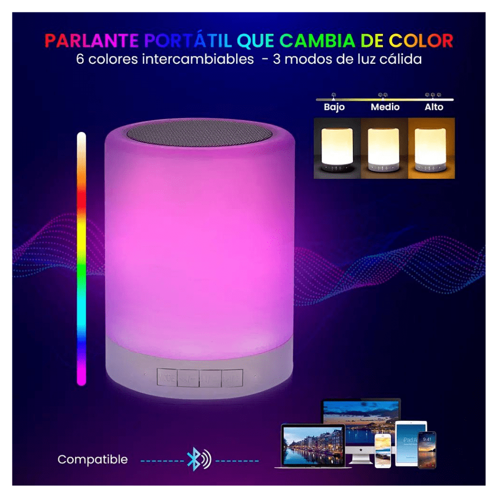 Lampara RGB con parlante bluetooth tactil GENERICO