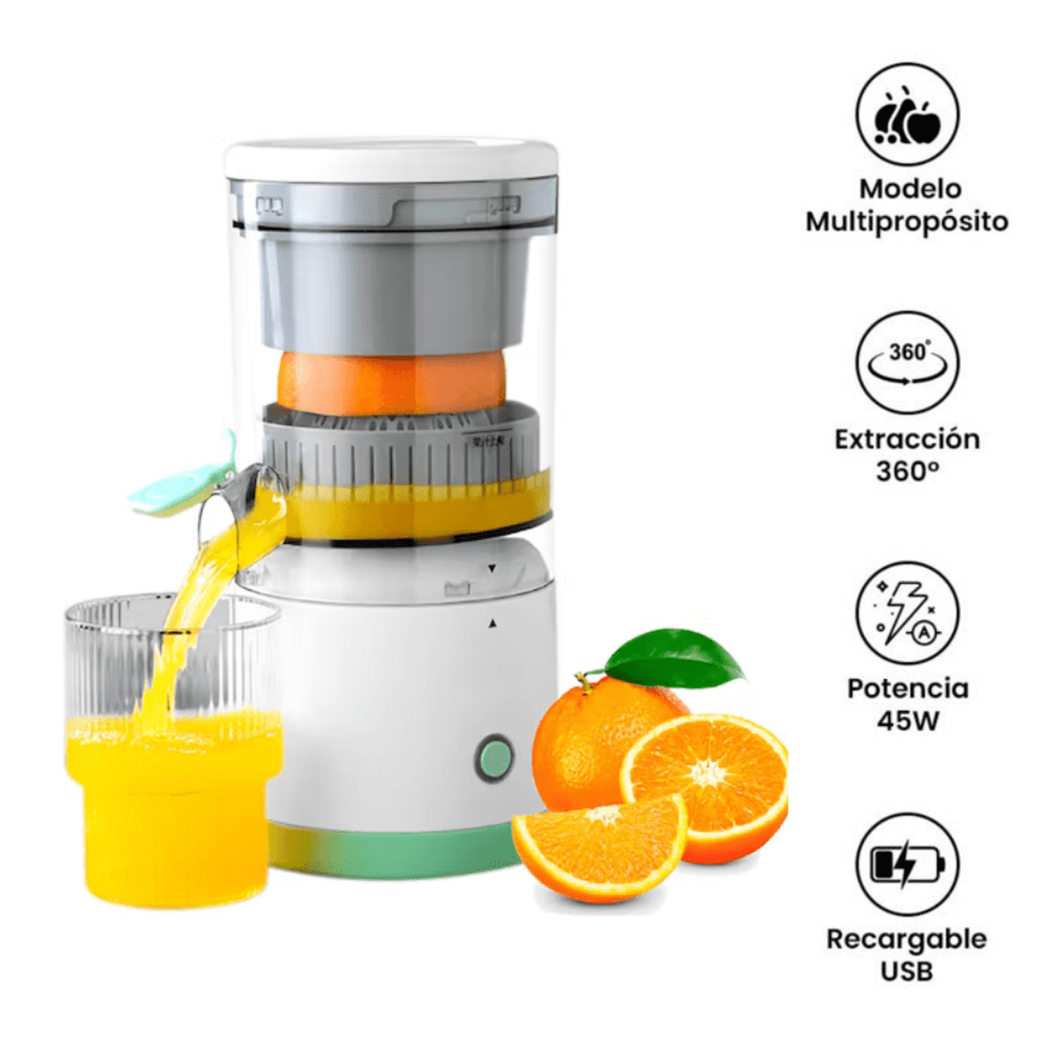 Comprar Exprimidor eléctrico de naranja y limón, exprimidor automático  pequeño para el hogar, separación de zumo, exprimidor de naranja, zumo de  residuos
