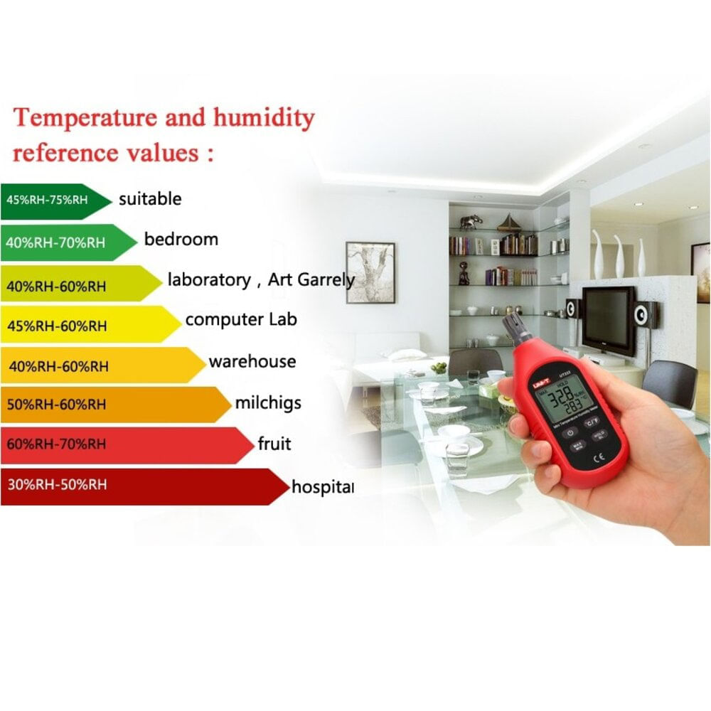 Medidor de Temperatura Humedad Ambiental Digital Portátil Uni-T UT333