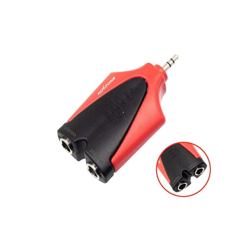 Adaptador 2 Jack Stereo 6.3mm a 1 Plug Stereo 3.5mm Rpan320 Roxtone