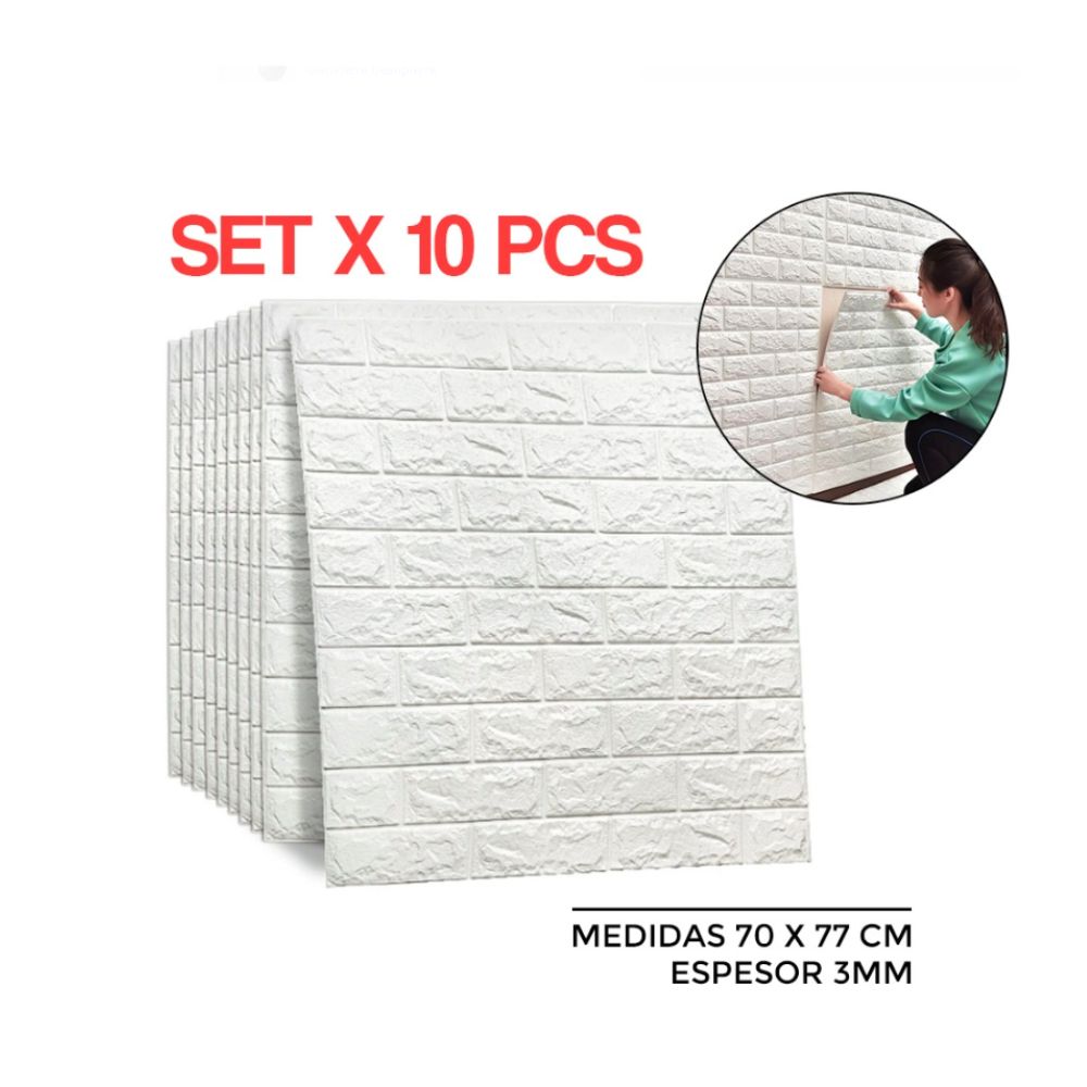 PACK x10 Papel Tapiz Autoadhesivo 3D BlancoPACK x10 Papel Tapiz Autoadhesivo 3D BlancoPACK x10 Papel