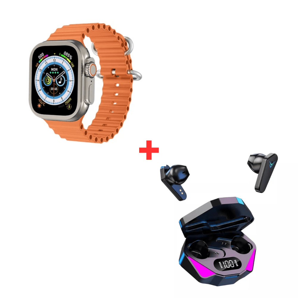 Combo Smartwatch T900 Ultra Serie 8 + Audifonos Gamer x15