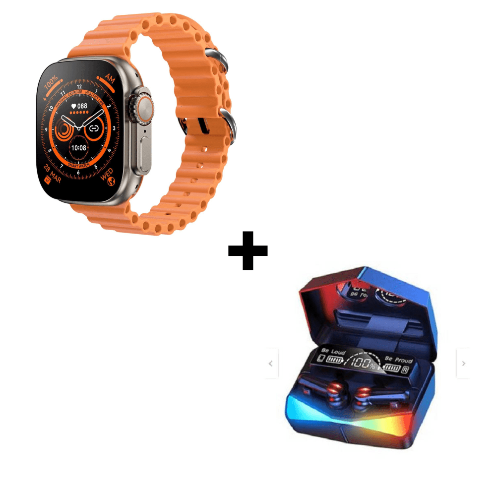 Combo Smartwatch N8 Ultra Plus Audífono Gamer M28 I Oechsle