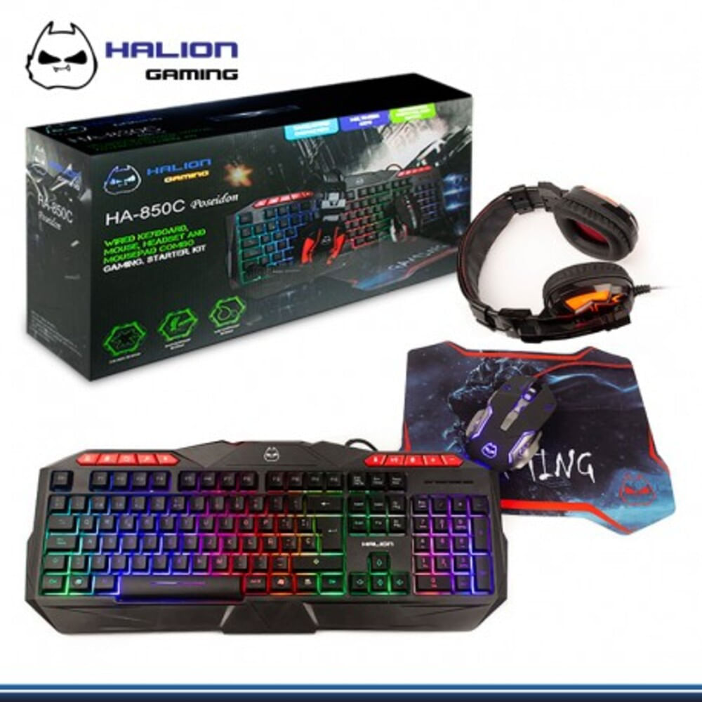 Combo Gamer 4 en 1 Poseidon HA-850C HALION