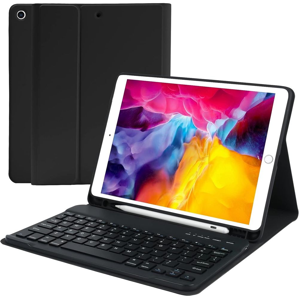 Funda Smart Cover con Teclado Bluetooth para Ipad 10,2"" Negro