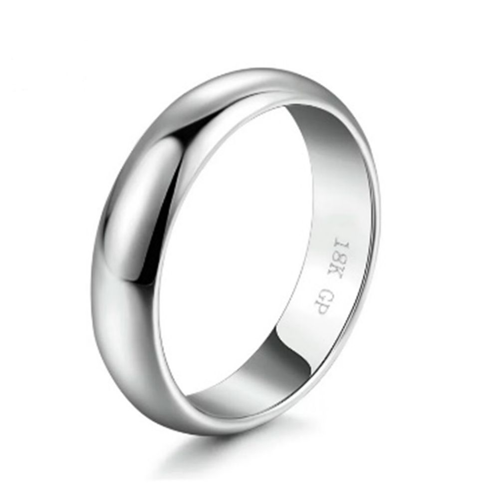 Anillo de Compromiso Aro Alianza Bañado en Oro Blanco 18K Genieka Eternal Love Talla 8