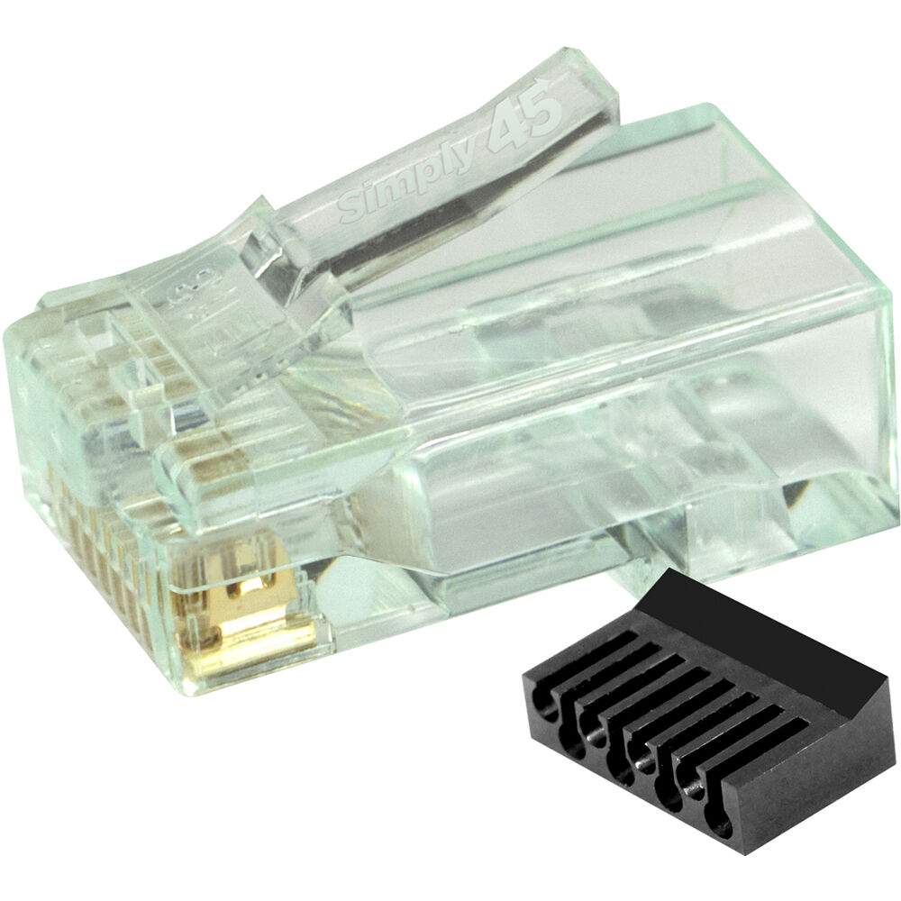 Jarra de 100 Conectores Modulares Estándar Rj45 sin Blindaje Utp Cat 6 6A Simply45 con Bar45