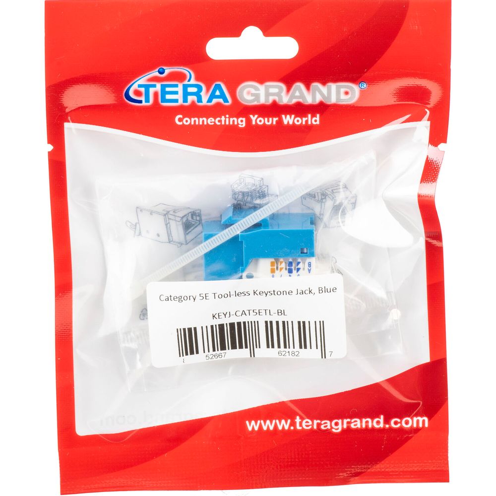 Keystone Jack Tera Grand Cat5E sin Herramientas Azul