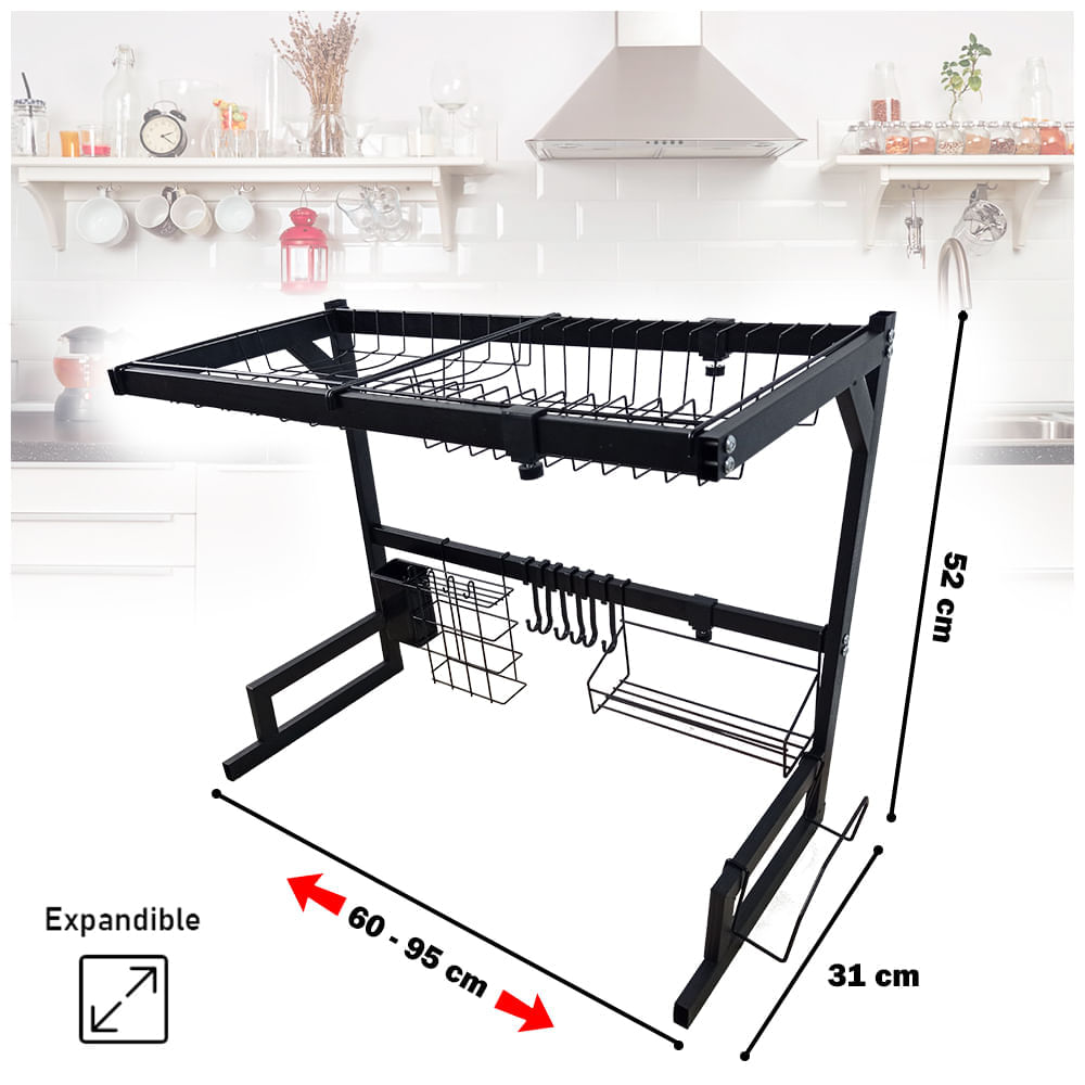 Organizador Escurridor de Platos Utensilios con Tapa para Cocina. SASHIJA