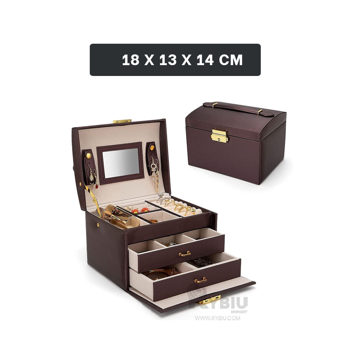 Hermoso Organizador 3 Niveles de Color Marron