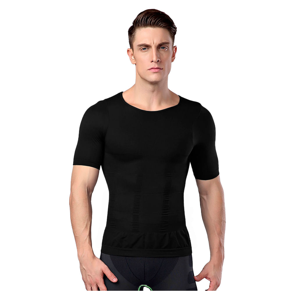 Camiseta Faja Reductora Extra Compresión de Hombre Talla M Color Negro I  Oechsle - Oechsle