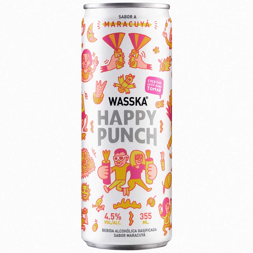 Ready To Drink (RTD) WASSKA HAPPY Maracuyá Punch Lata 355ml