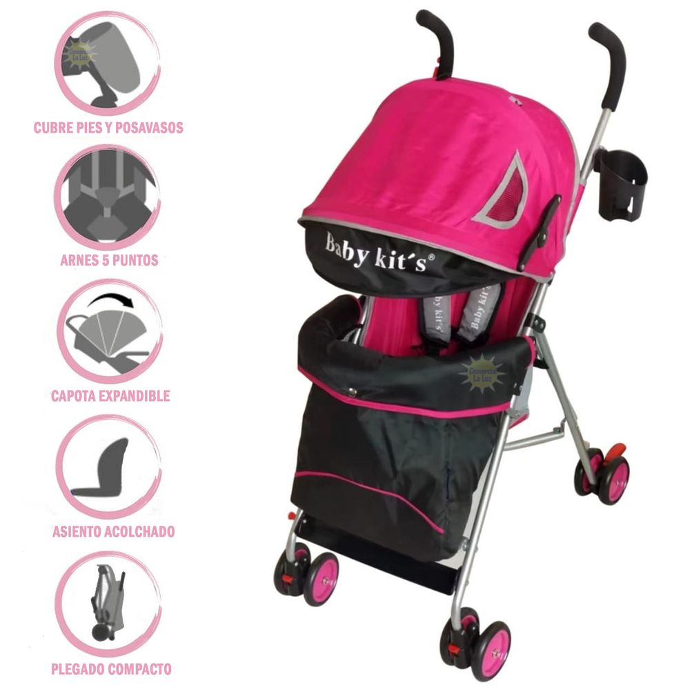 Bañera para Bebe con Cambiador Acolchado Ebaby Rosa - Promart