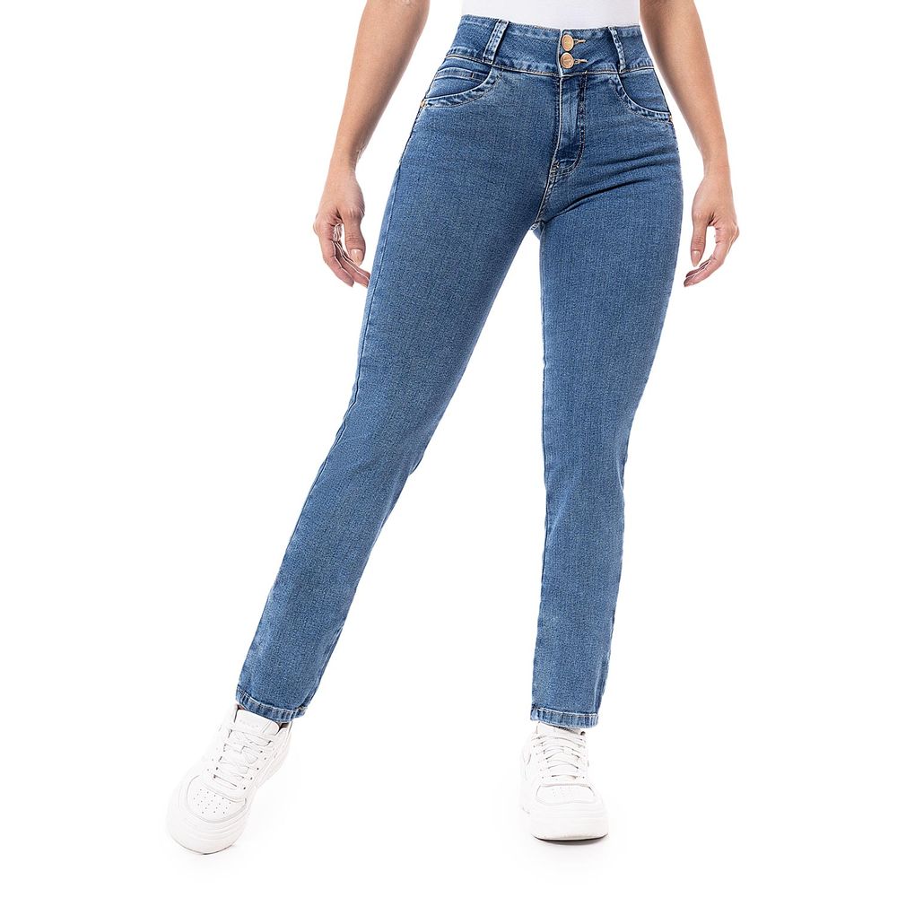 Clasico Mujer Marca De Pantalones Para Mujer Jeans Azul Clasico