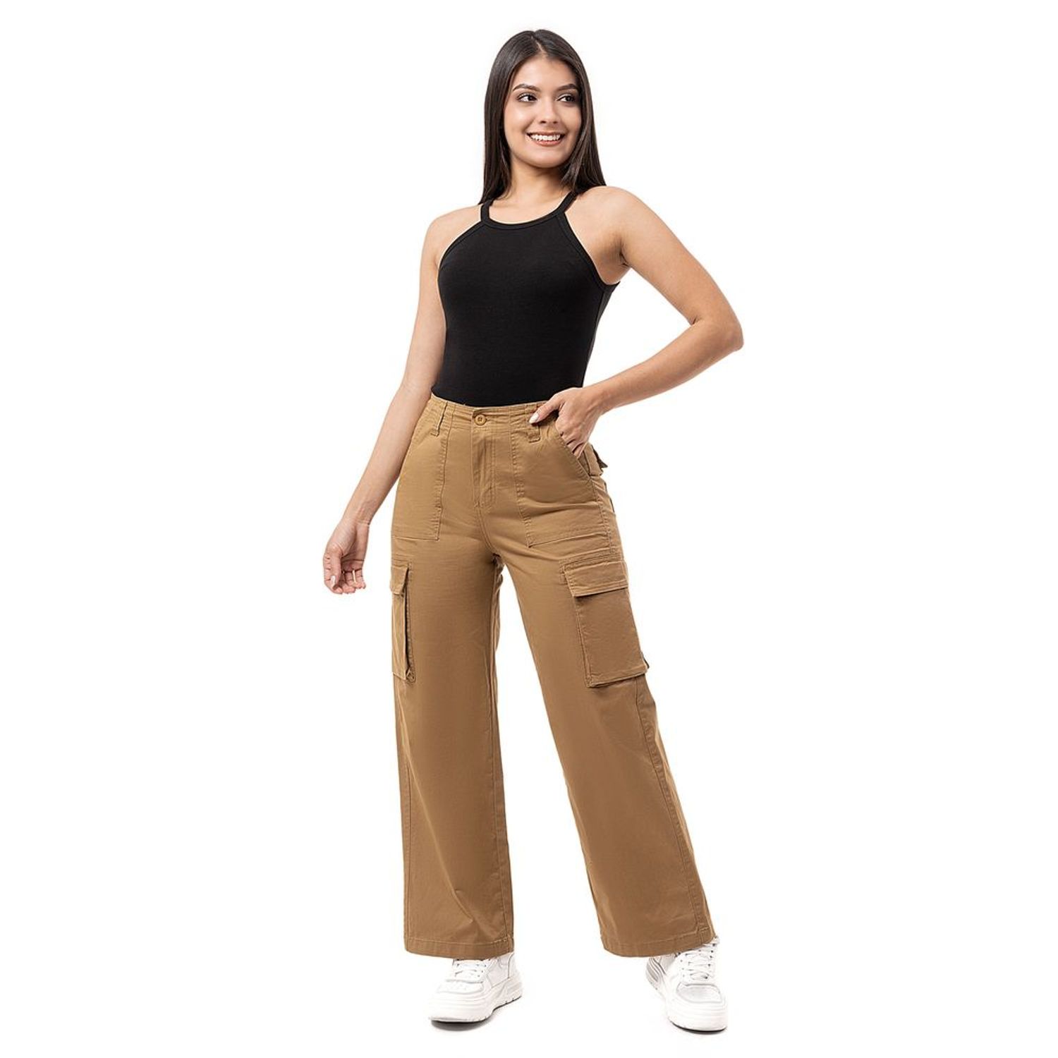 Pantalon Cargo Denim Stretch Mujer Fadry Total Super Black St. 26 I Oechsle  - Oechsle