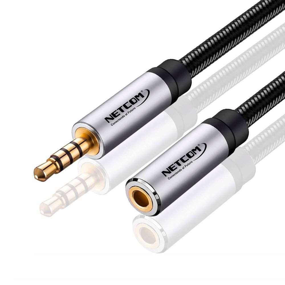 Cable Extensión de Audio Plug a Jack 3.5mm TRRS de 1.80 Metros Netcom I  Oechsle - Oechsle
