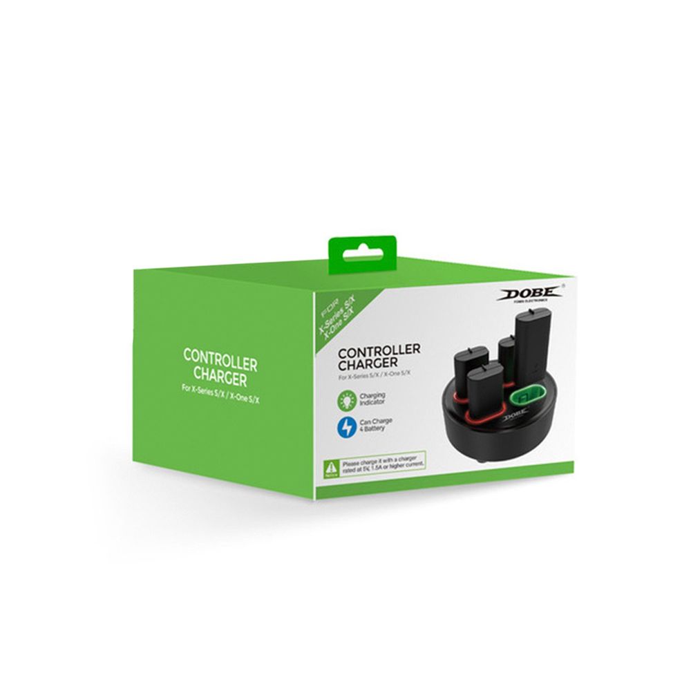 Base Cargador Dobe + 4 Baterias Recargable Para Mando X-Series S/X/X-One/S/X Negro