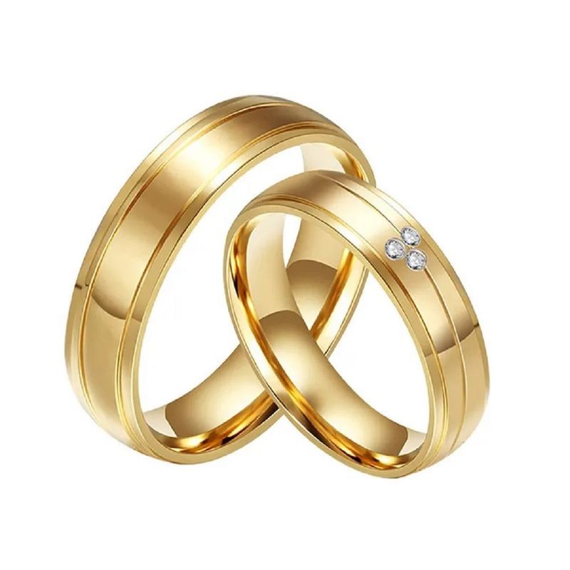 Anillo de Matrimonio Alianzas Mujer Bañado Oro 18K Aro Genieka All