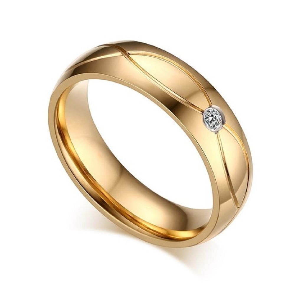 Anillo de Matrimonio Alianzas Mujer Bañado Oro 18K Aro Genieka All Luxury Talla 7