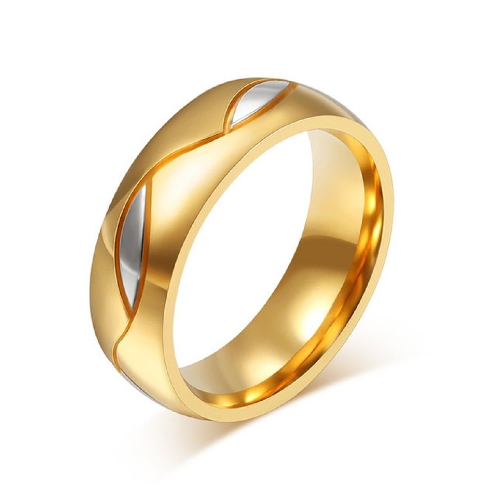 Anillo de Matrimonio Alianzas Hombre Bañado Oro 18K Aro Genieka Forever Talla 8