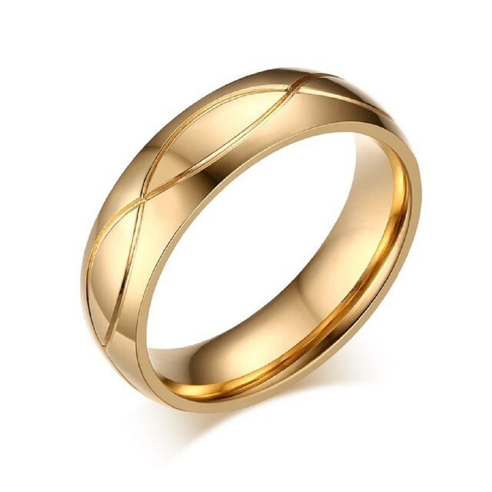Anillo de Matrimonio Alianzas Hombre Bañado Oro 18K Aro Genieka