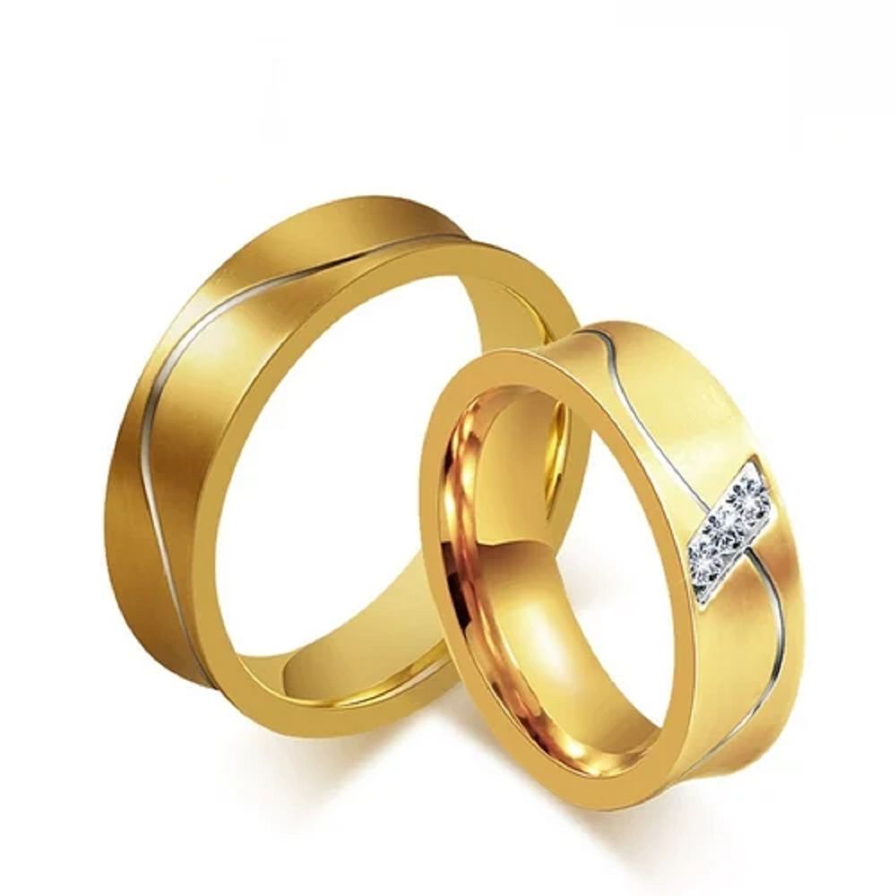 Anillo de Matrimonio Alianzas Mujer Bañado Oro 18K Aro Genieka Passionate Talla 7