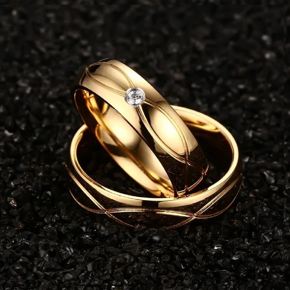 Anillo de Matrimonio Alianzas Hombre Ba ado Oro 18K Aro Genieka