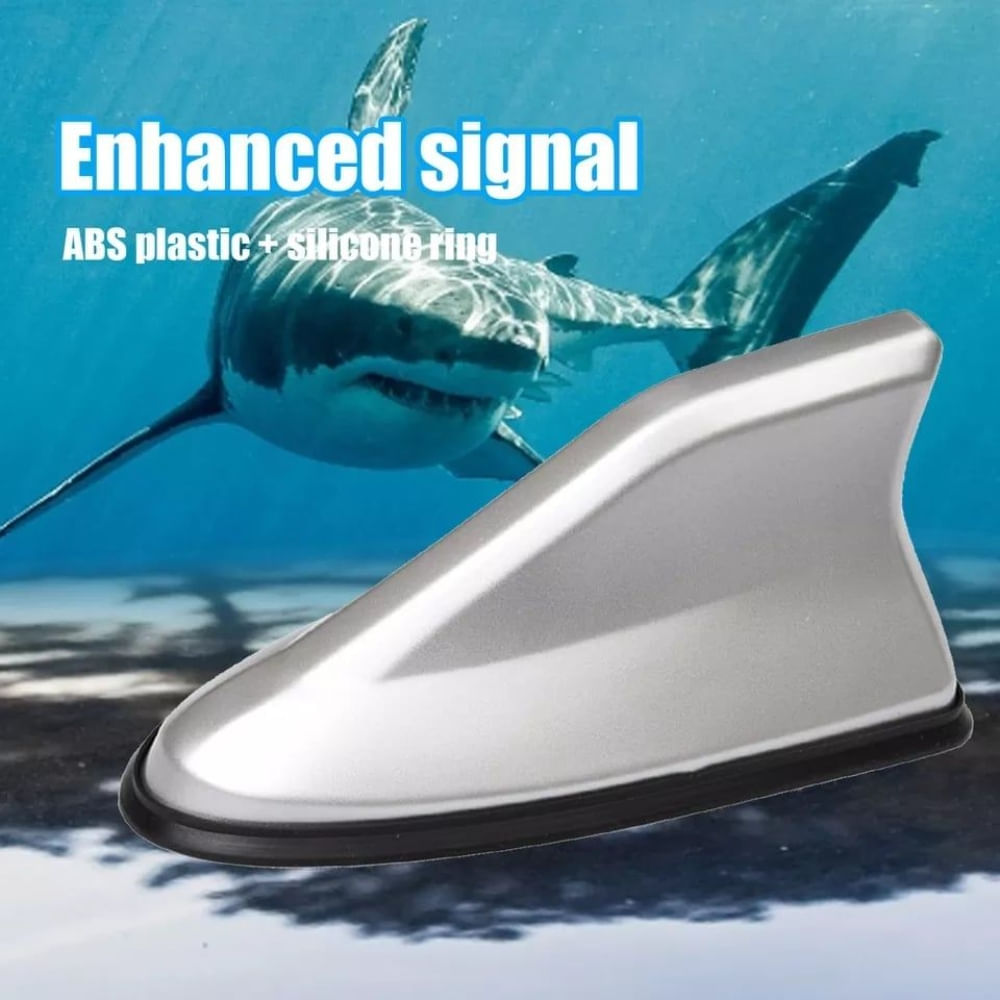 Antena De Radio Estilo Aleta De Tiburón Plateado Universal