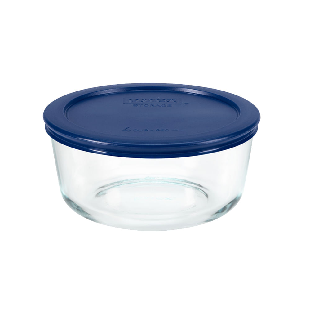 Bowl Redondo Pyrex 950ml 24116 con Tapa Azul