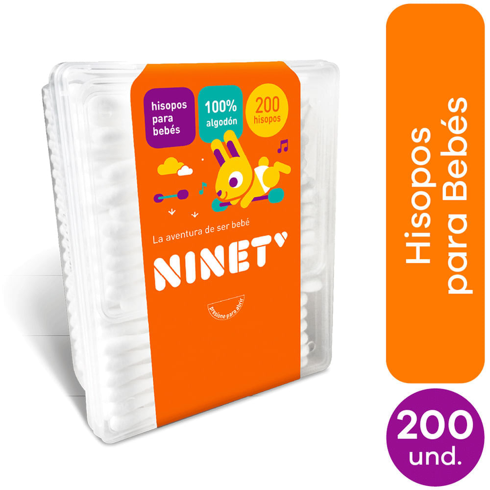 Hisopos Ninet para Bebé - Pote 200 UN