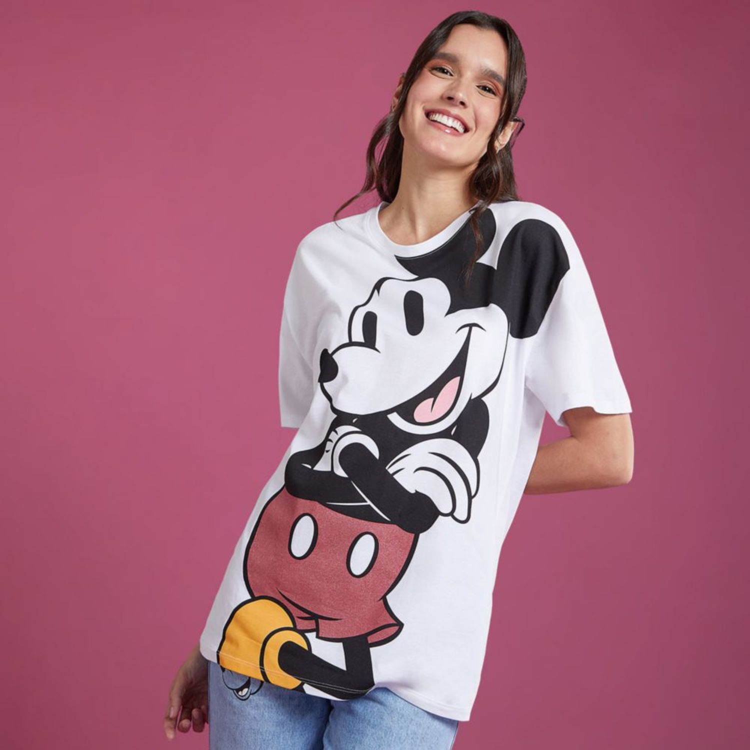 Disney - Camiseta de Mickey Mouse y sus amigos con cuello en V para mujer