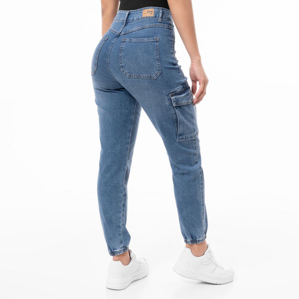 Jeans con cinturilla elástica de mujer