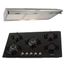 Combo Cocina Empotrable Glassy Plus 5 Hornillas Negro + Campana Extractora CK901 o