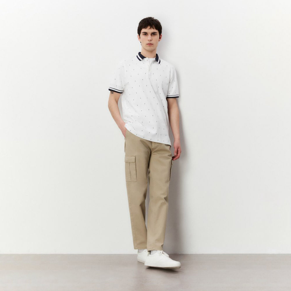 Polo Piqu Sfera Hombre Geom trico Blanco Oechsle Oechsle