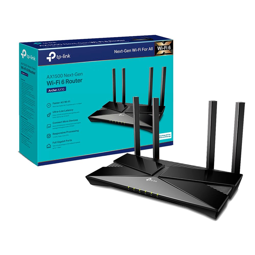 Router Inalámbrico Archer Ax10 Tp Link Ax1500 Wi Fi 6 Dual Band 5 Ghz 2,4 Ghz