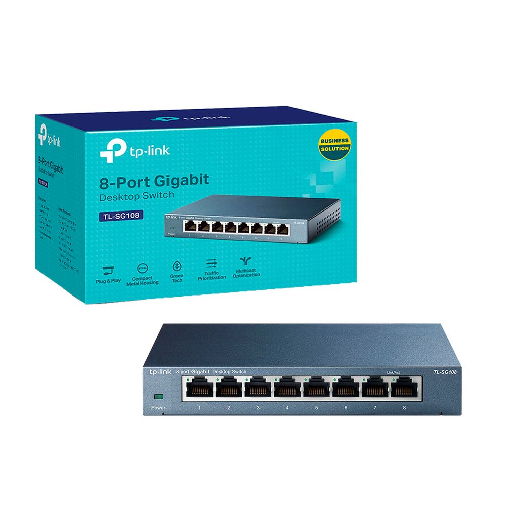 Switch Tl Sg108 Tp Link 8 Puertos de 10,100,1000mbps