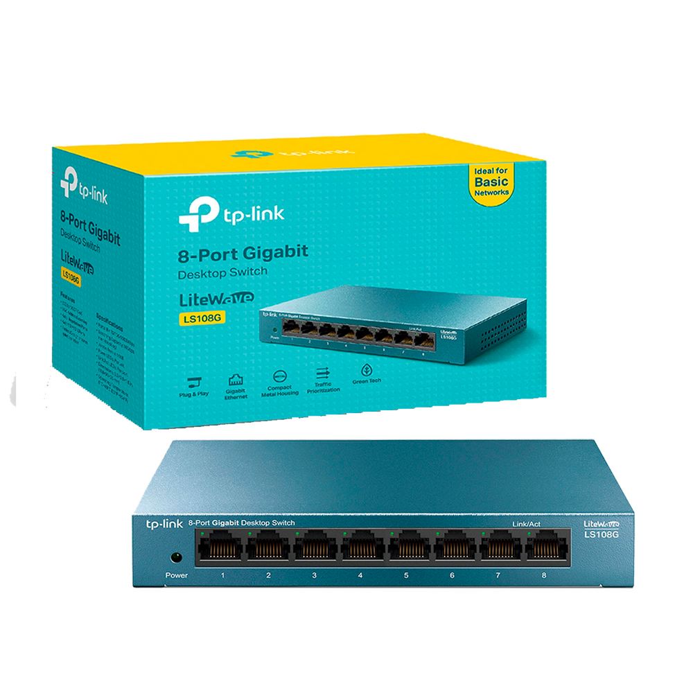 Switch Ls108g Tp Link con 8 Puertos 10,100,1000 Mbps