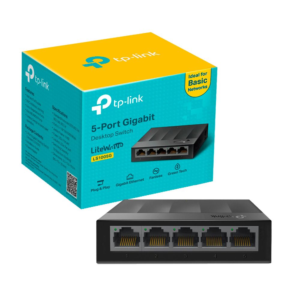 Switch Ls1005g Tp Link con 5 Puertos 10,100,1000 Mbps