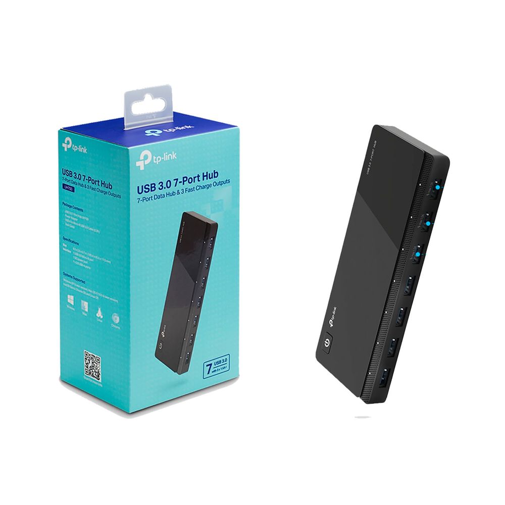Interconector Hub Uh700 Tp Link 7 Puertos Usb 3.0 Con Adaptador Dc