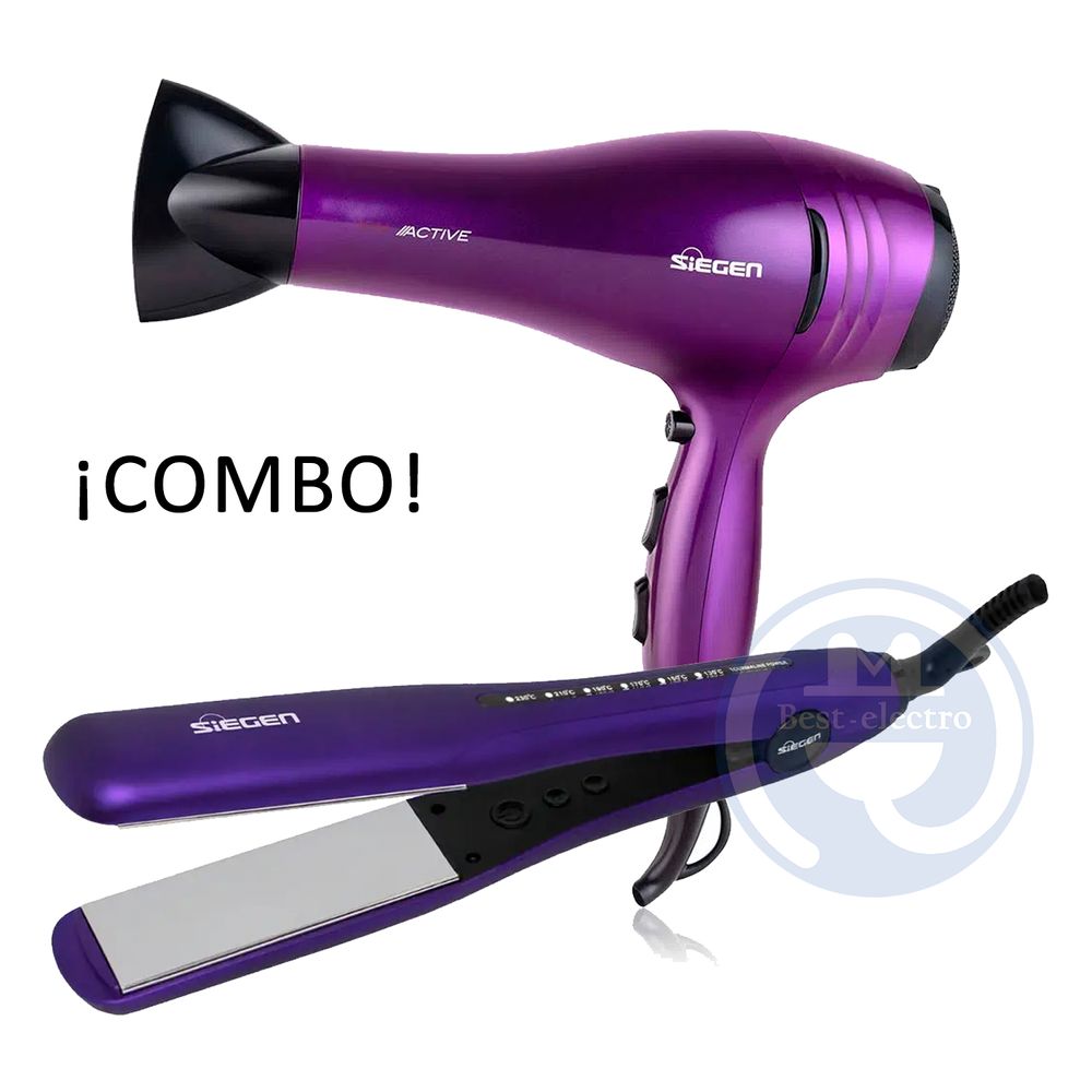 Helios Alisadora Siegen 4750 Secador De Pelo Siegen SG 3025M Morado