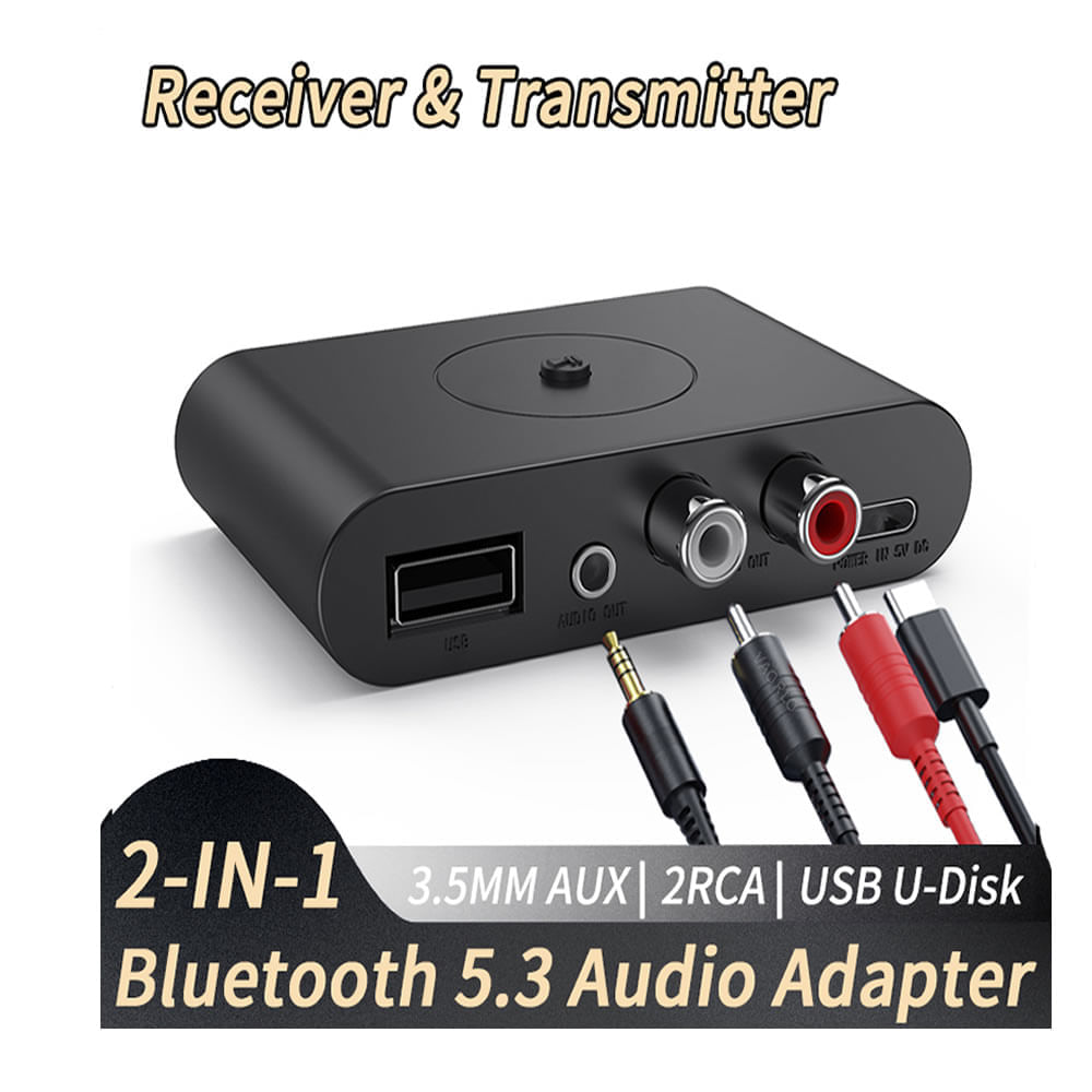 Transmisor Receptor 2 en 1 con Bluetooth 5,3 Negro - Promart