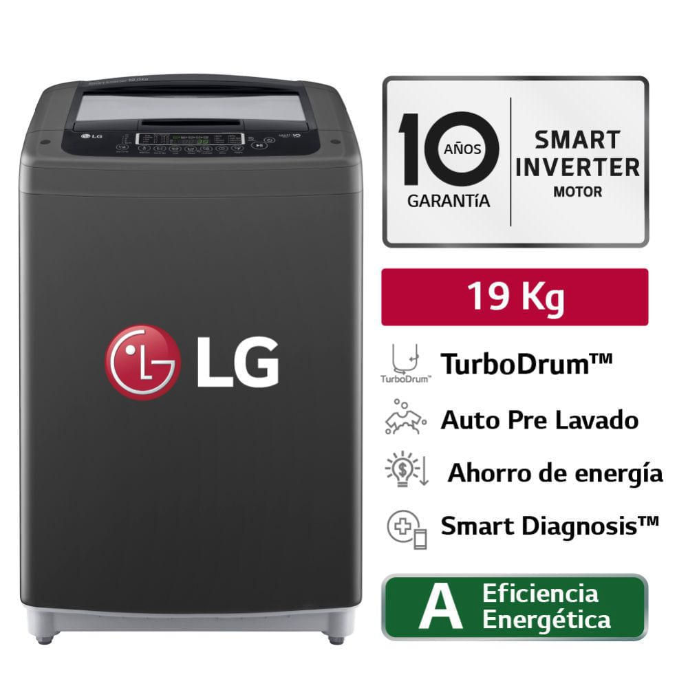 Lavadora LG WT19BPB 19Kg Negro Claro