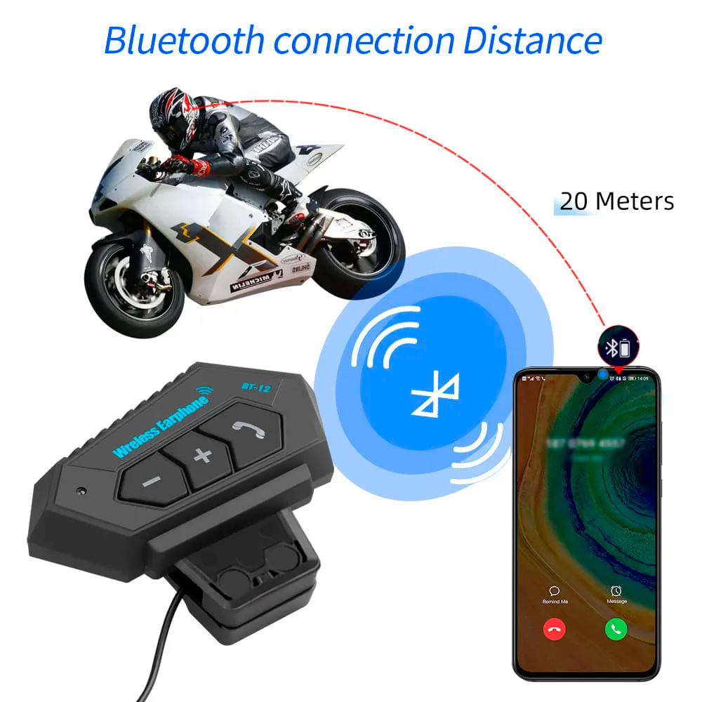 Audifonos Bluetooth para Casco Moto Auriculares Inalambrico manos libres  BT12 I Oechsle - Oechsle