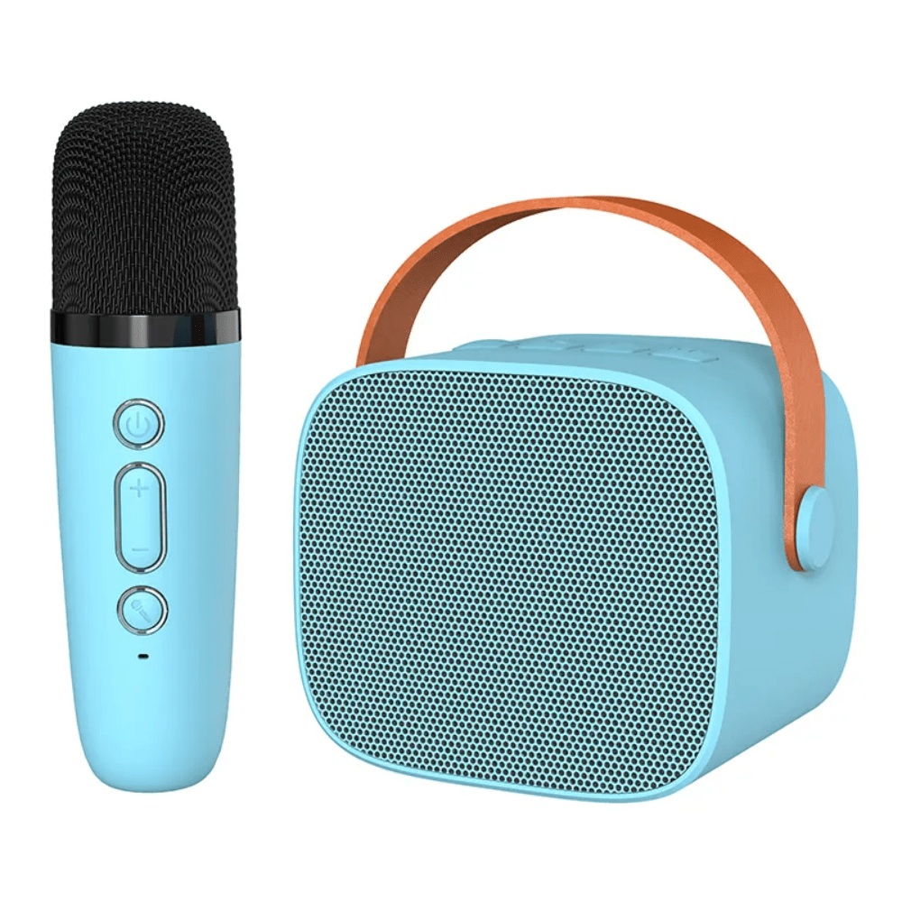 Parlante Bluetooth con Microfono P2 Karaoke Celeste