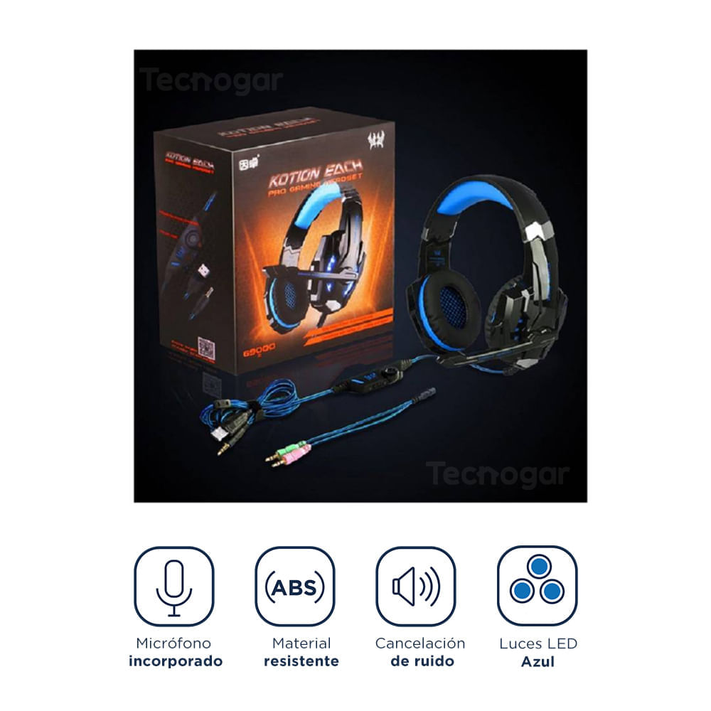 Audífonos Gamer con Luz LED y Micrófono para PC PS4 Laptop Xbox G9000 I  Oechsle - Oechsle