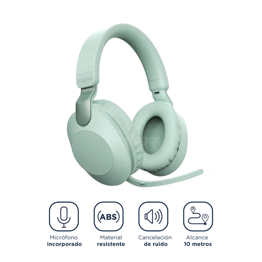 Audífonos con Cancelación de Ruido Bluetooth y Micrófono MS-B2 Verde