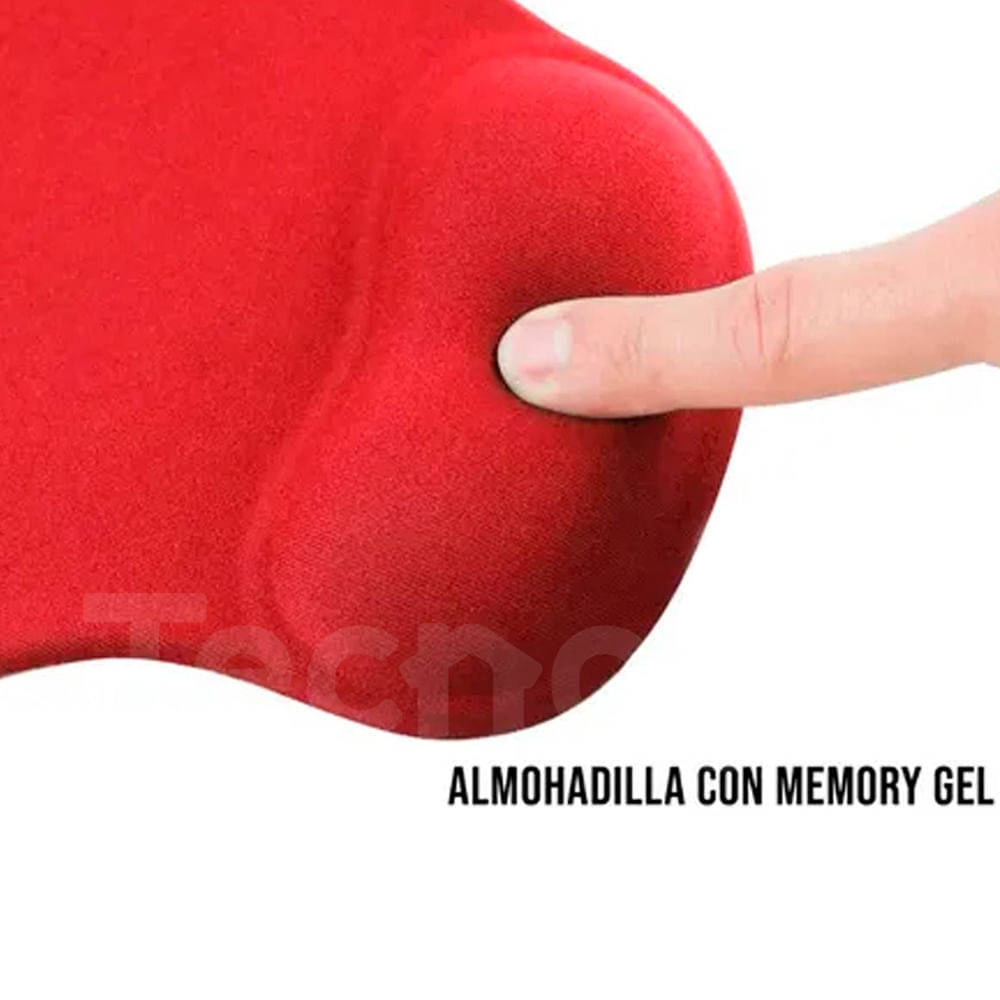 MOUSE PAD ergonomico con Almohadilla de Gel Rojo GENERICO