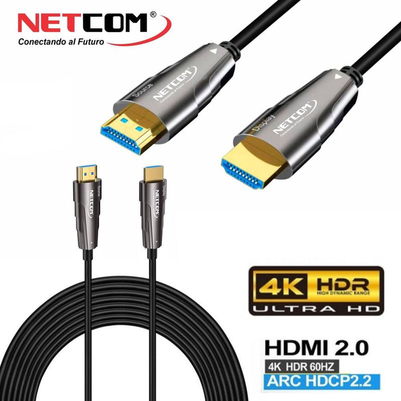 Cable Mini Hdmi a Hdmi 10 Metros NETCOM 2.0 4K 60 Hz ULTRA HD eARC