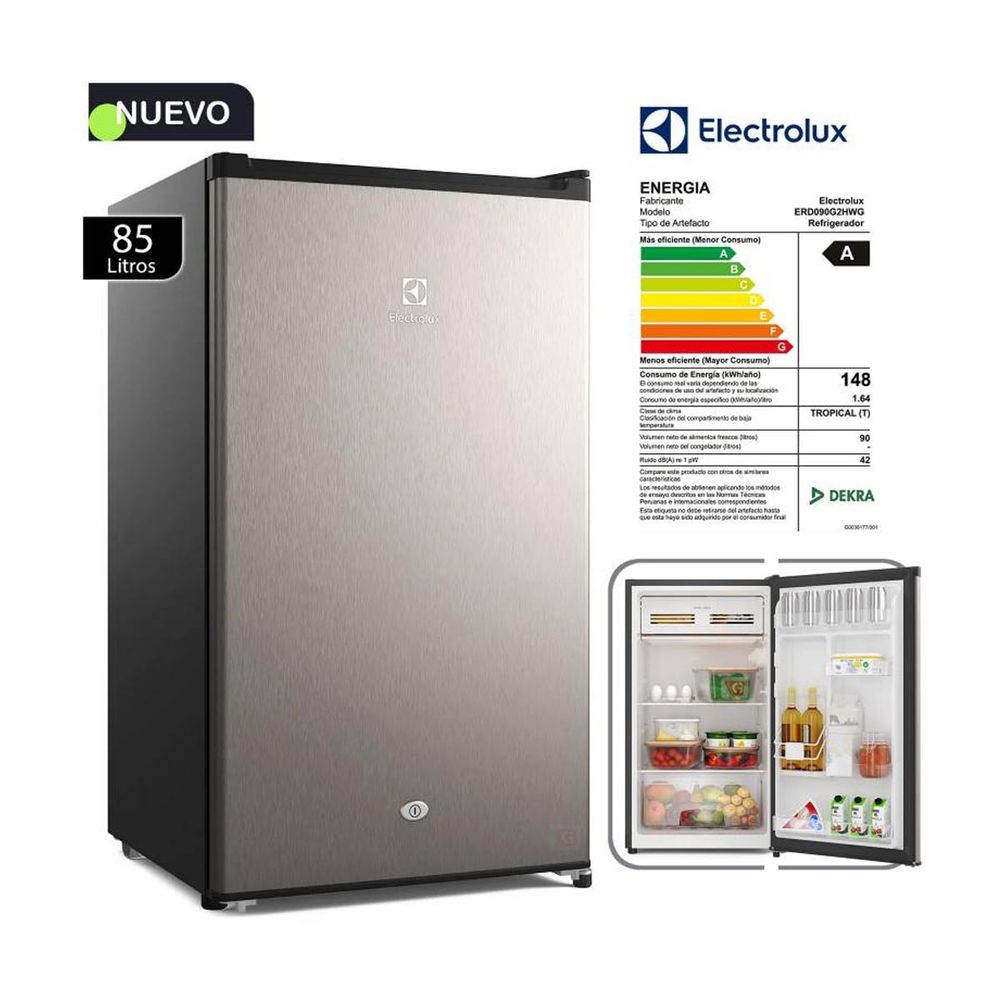 Frigobar Electrolux Premium ERD090G2HWG Gris 85Lt